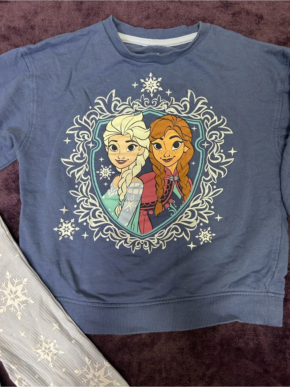 Disney Frozen Light Blue Snowflake Sweater Set